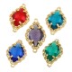 Κρύσταλλο Στοιχείο Νύχι Mεταλλική Βάση για Μακραμέ 17x13mm