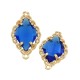 Brass Connector Oval Nail Setting with Glass Stone 17x13mm