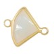 Brass Connector Triangle Setting with Glass Stone 8x12mm