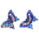Murano Style Glass Pendant Butterfly 29x45mm