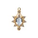 Pendentif goutte serti en laiton avec cristal 16x22mm