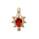 Charm in Ottone con Cristallo Goccia e Zirconi Incastonato 16x22mm
