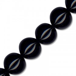 Boule D'Agate Noire 20 mm (40 cm de Longueur - 20 Pièces)