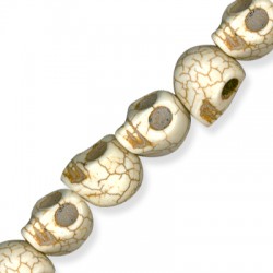 Howlite 3D Skull 14x17mm (40cm length-23pcs)