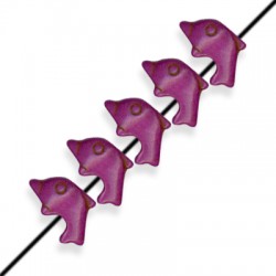 Passante di Howlite Delfino 14x16mm (~18pz/filo)