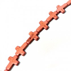 Passante di Howlite Croce 12x16mm (~24pz/filo)
