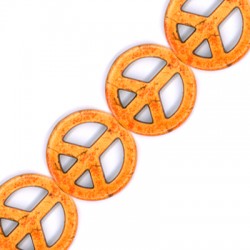 Passante di Howlite Segno della Pace 25mm (~16pz/filo)