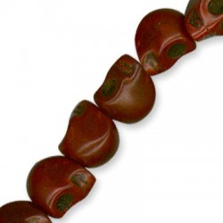 Crâne 3D en Howlite 14 x 17 mm (40 cm de Longueur - 23 Pièces)