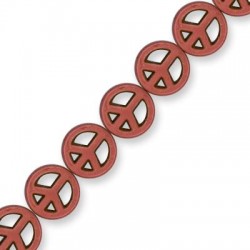 Passante di Howlite Segno della Pace 15mm (~27pz/filo)