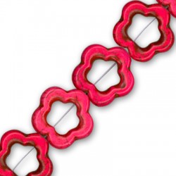 Fleur en Howlite 25 mm (16 Pièces) (40 cm)