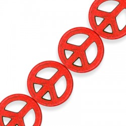 Passante di Howlite Segno della Pace 25mm (~16pz/filo)