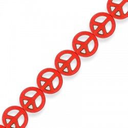 Passante di Howlite Segno della Pace 15mm (~27pz/filo)