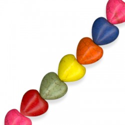 Passante di Howlite Cuore 15mm (~28pz/filo)