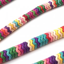 Distanziatore in Howlite Rondella a Zig Zag 10mm (40cm/filo)