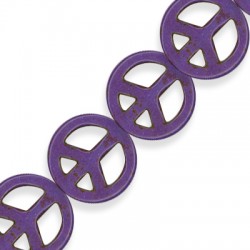 Passante di Howlite Segno della Pace 25mm (~16pz/filo)