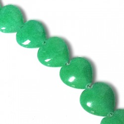 Passant Cœur en sémi précieux Mountain Jade 10mm (~45pcs/fil)