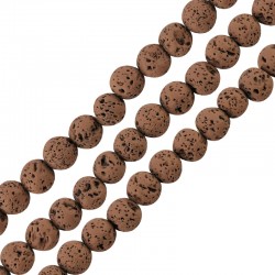 Perle de lave Ronde Beige (~4 mm Ø~0.4 mm (~92 Pièces)