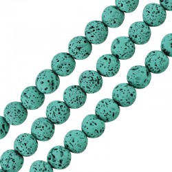 Perle de lave Ronde vert Émeraude (~6 mm Ø~0.5 mm (~62 Pièces)
