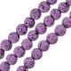 Perle de lave Ronde Violet Clair (~8 mm Ø~0.6 mm (~46 Pièces)