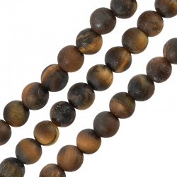 Perle semi-précieuse œil de tigre 6mm (~62pcs/fil)
