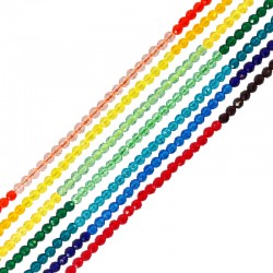 Perle en Cristal de Verre Ronde Facettée 3 mm Ø0.5 mm (~128 Pièces)