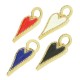 Zircon Brass Pendant Heart & Enamel 18x25mm