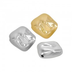 Perle Acrylique Plaquée UV Irrégulière 15.3 x 16.4 Mm/6.7 mm Ø1.7 mm