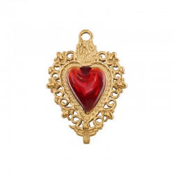 Pendentif en Acier Inoxydable 304 Émaillé. Cœur. 19 x 26.5 mm