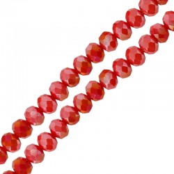 Perla di Cristallo di Vetro Rotonda Sfaccettata 8x5 mm Ø1.4 mm (~68 Pezzi)