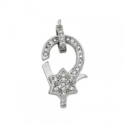 Zircon Brass Lobster Clasp Star 11x20mm