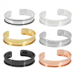78010142 Braccialeto Aggiustabile in Metallo Ottone Eco 14.5x66mm con Base per Corda Piatta 10mm