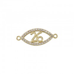 Connettore Portafortuna in Zama 26 con Zircone 18 mm