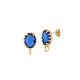 Boucle D'Oreille Ovale en Laiton avec Pierre en Verre et Anneau 8 x 10 mm