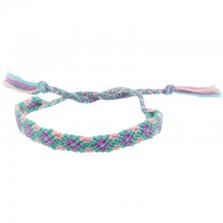 Woven Friendship Bracelet with Geometric Pattern Pink 10mm