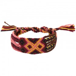 Bracciale Dell'Amicizia in Macramè con Motivo Giallo Diamante 28 mm