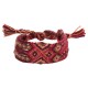 Bracelet D'Amitié en Macramé avec Motif Diamant Bordeaux 28 mm