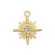 Dije de Latón en Forma de Estrella con Circonita 11 x 13 mm
