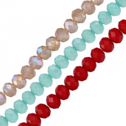 Glass Bead Round Faceted 8x5mm (60pcs)