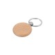 Steel Keyring with Wooden Pendant Round 39mm/7mm