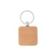 Steel Keyring with Wooden Pendant Square 38mm/7mm