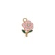 Breloque Rose en Zamak émaillé 11 x 18 mm