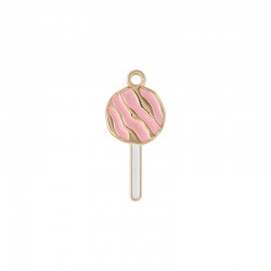 Enameled Zamak Pendant Lollipop 13x29mm