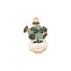 Pendentif en Zamak émaillé en forme de Pot de Fleurs 16,5 x 23,5 mm