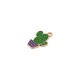 Pendentif en Zamak émaillé en forme de Pot de Fleurs Cactus 14 x 20 mm