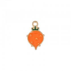 Enameled Zamak Charm Carrot 11x18mm