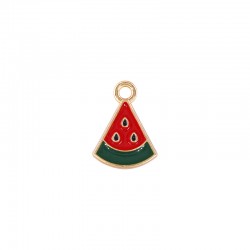 Charm Pastèque en Zamak émaillé 11.5 x 16 mm