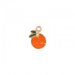 Enameled Zamak Charm Orange 11x16mm