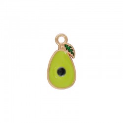 Colgante de Zamak esmaltado con forma de Aguacate 9,2 x 17,7 mm
