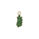 Enameled Zamak Charm Leaf 7x18mm