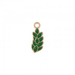 Μεταλλικό Ζάμακ Μοτίφ Φύλλα με Σμάλτο 7x18mm